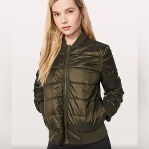 lululemon athletica Olive-Tone Bomber Jacket